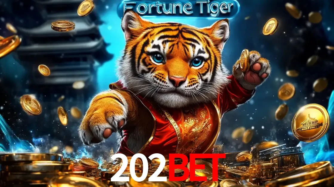 Imagem promocional do jogo de slot Fortune Tiger, com um tigre majestoso em traje tradicional cercado por uma fortuna em moedas de ouro, disponível agora no cassino 202BET.